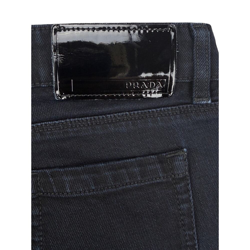 PRADA Low Rise Tapered Leg Jean Women's Size 27 Dark Blue Wash - Picture 11 of 12